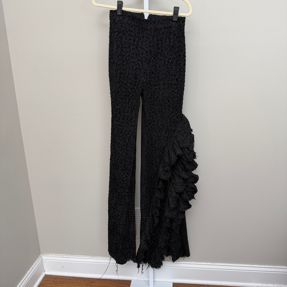 R.L.E. Black Women's Textured Wide-Leg Pants & cardigan Set size ~S - Picture 5 of 11